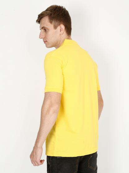 Men's Cotton Plain Polo Neck Half Sleeve T-Shirt