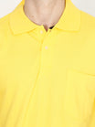 Men's Cotton Plain Polo Neck Half Sleeve Yellow Color T-Shirt