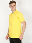 Men's Cotton Plain Polo Neck Half Sleeve Yellow Color T-Shirt