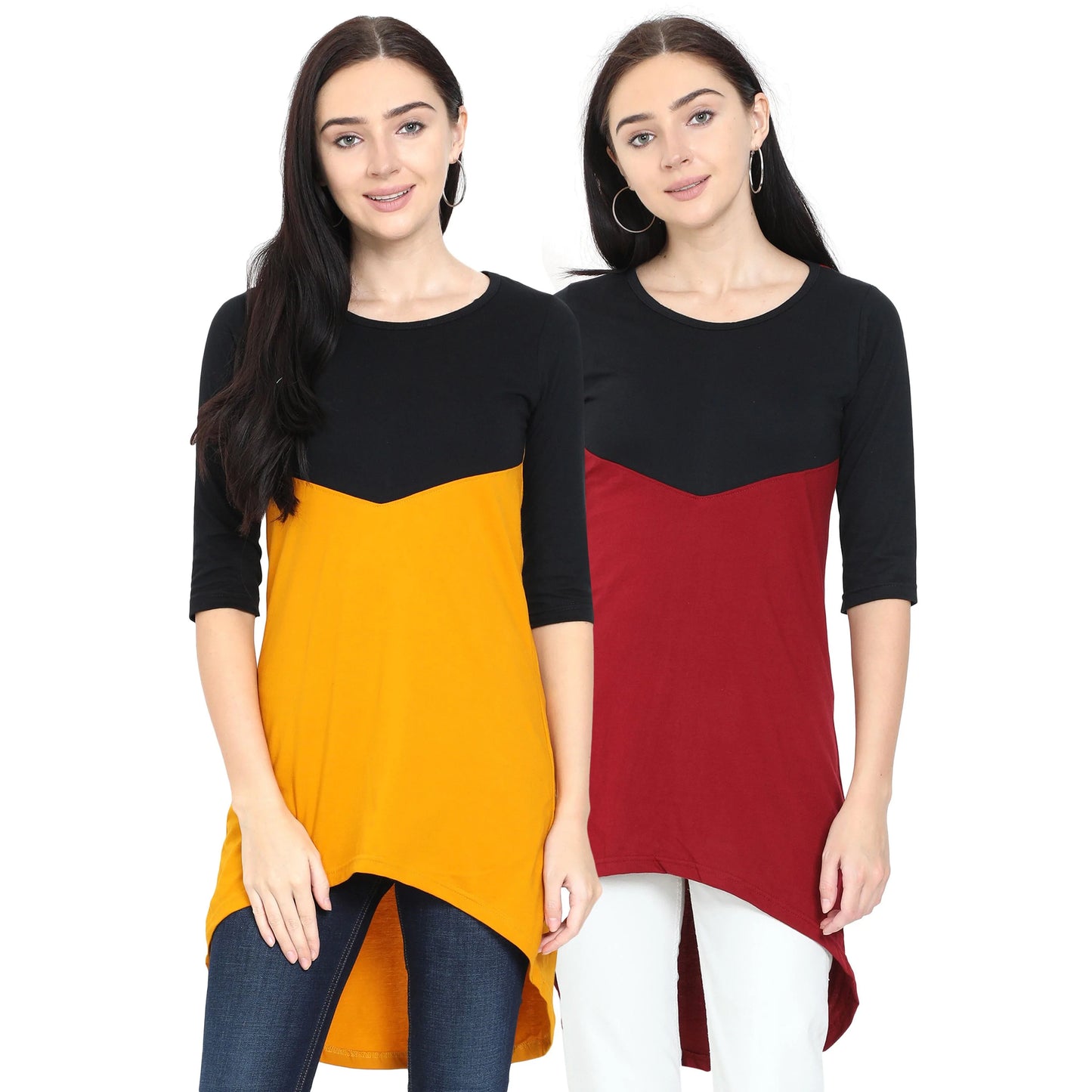 Fleximaa Womens Oval Shape Long Top (Pack of 2) - fleximaa-so