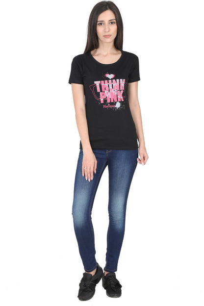 Women's Cotton Round Neck Printed Half Sleeve T-Shirt