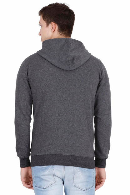 Men's Cotton Plain Full Sleeve Charcoal Melange Color Sweatshirt/Hoodies