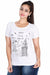 Women's Cotton Round Neck Printed Half Sleeve White Color T-Shirt