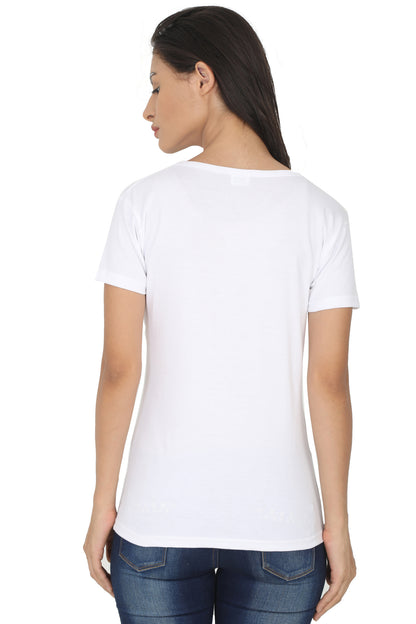 Women's Cotton V Neck Printed Half Sleeve T-Shirt