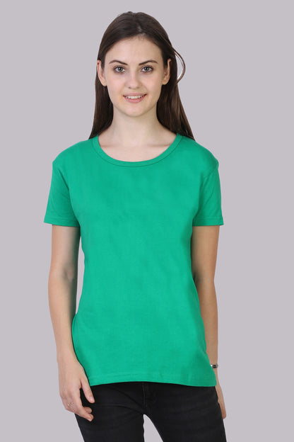 Women's Cotton Plain Round Neck Half Sleeve T-Shirt