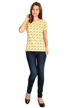 Women's Cotton Round Neck All Over Printed Half Sleeve T-Shirt