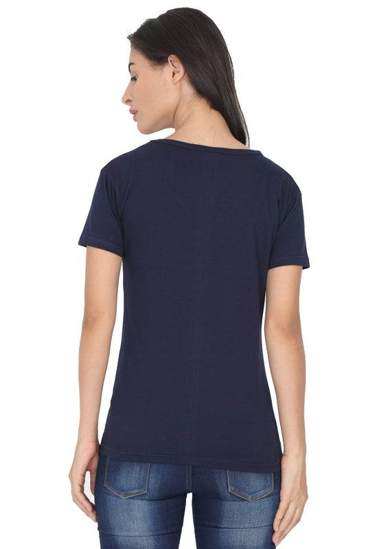 Women's Cotton V Neck Printed Half Sleeve T-Shirt