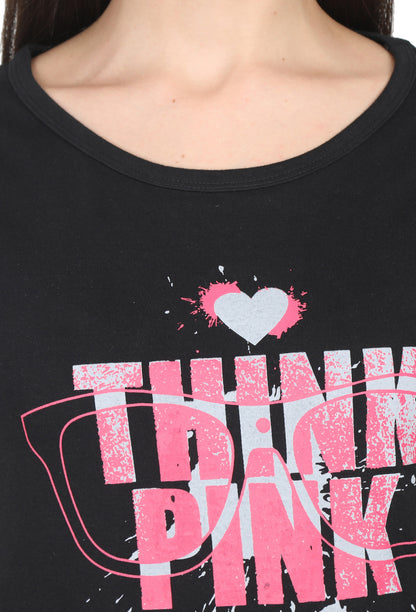 Women's Cotton Round Neck Printed Half Sleeve T-Shirt