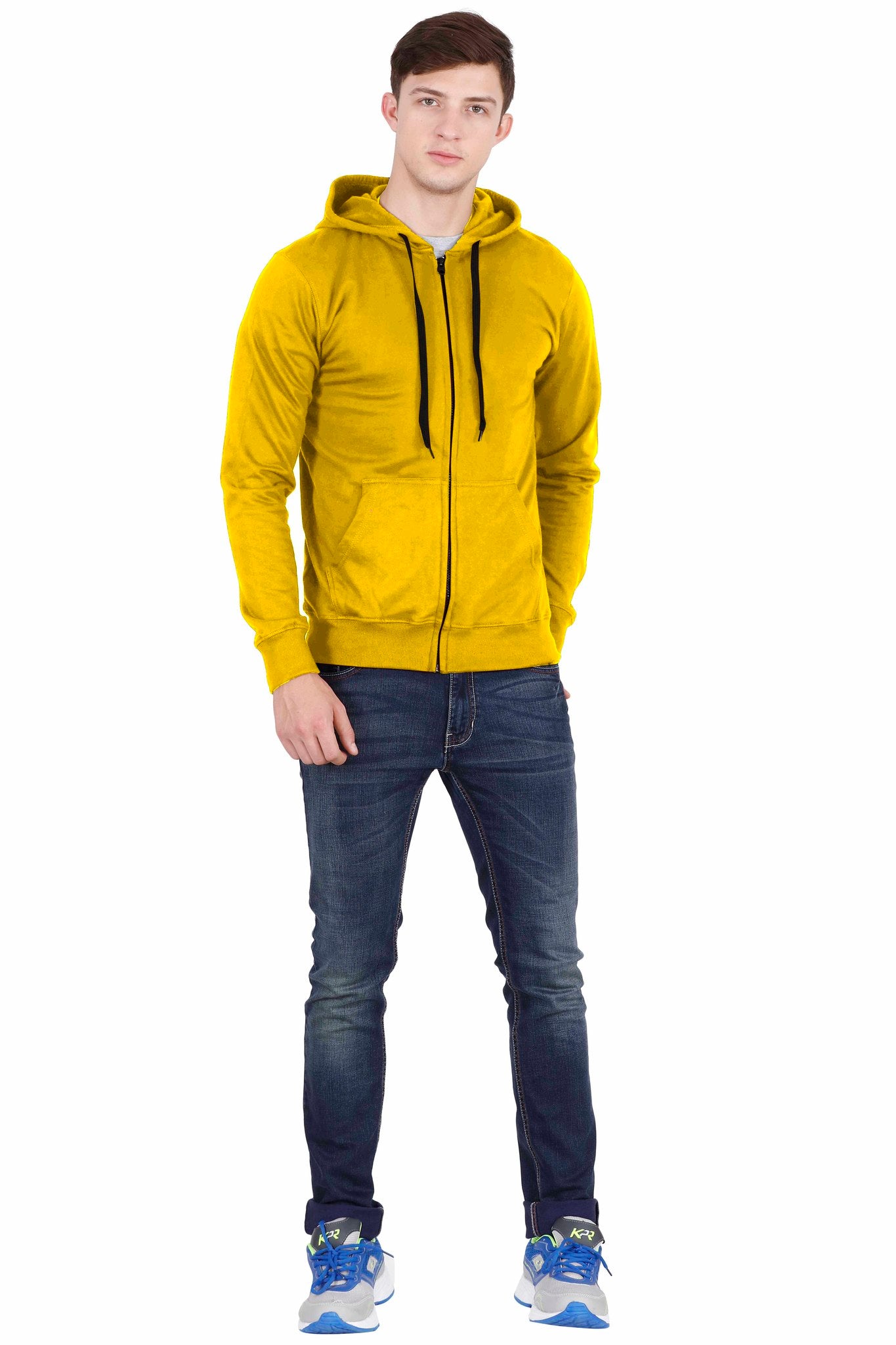 Men's Cotton Plain Full Sleeve Mustard Yellow Color Sweatshirt/Hoodies