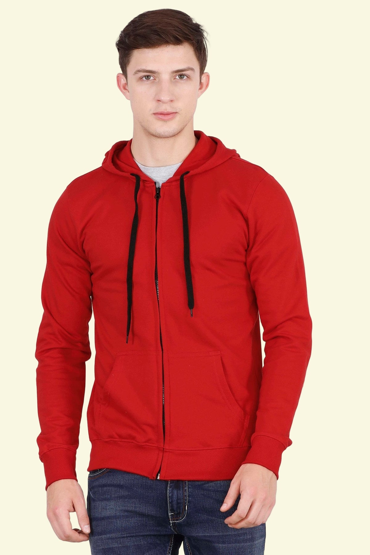 Men's Cotton Plain Full Sleeve Red Color Sweatshirt/Hoodies