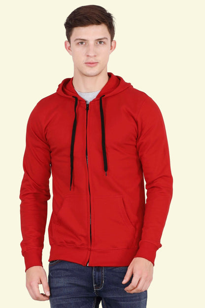 Men's Cotton Plain Full Sleeve Red Color Sweatshirt/Hoodies