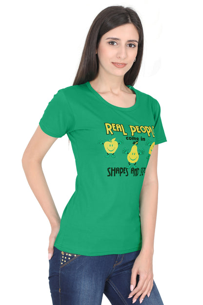 Women's Cotton Round Neck Printed Half Sleeve T-Shirt