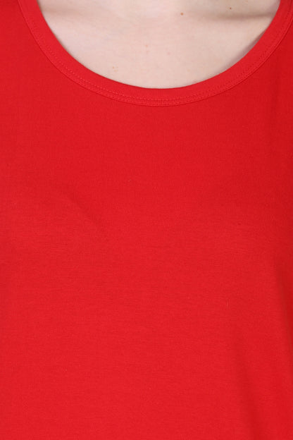 Women's Cotton Plain Round Neck Half Sleeve T-Shirt