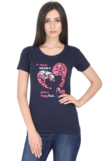 Women's Cotton Round Neck Printed Half Sleeve T-Shirt