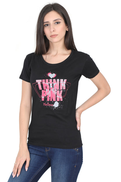 Women's Cotton Round Neck Printed Half Sleeve T-Shirt