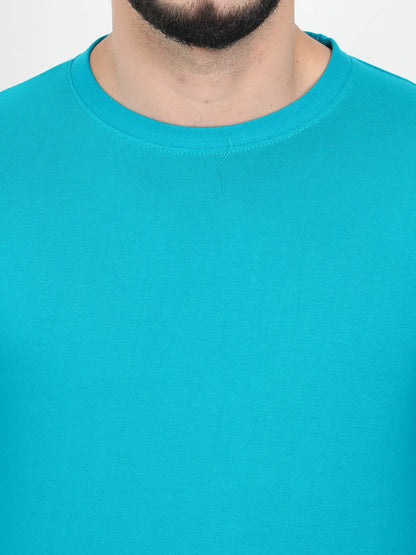 Men's Cotton Plain Round Neck Full Sleeve Reliance Green Color T-Shirt