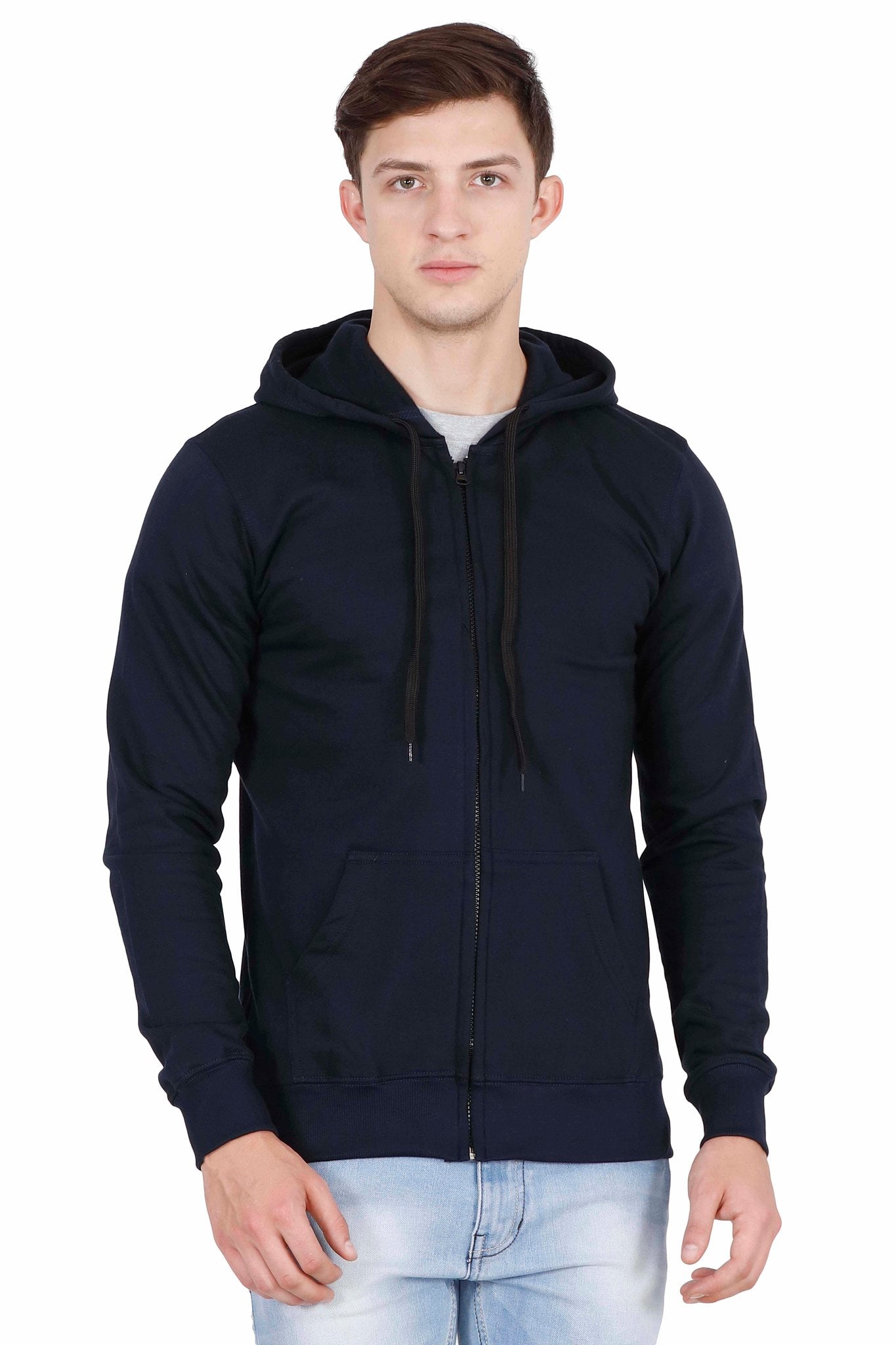 Men's Cotton Plain Full Sleeve Navy Blue Color Sweatshirt/Hoodies