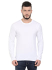 Men's Cotton Plain Round Neck Full Sleeve White Color T-Shirt