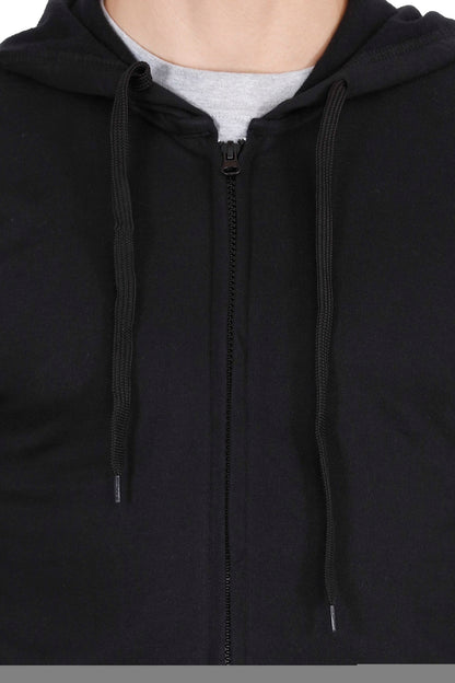 Men's Cotton Plain Full Sleeve Black Color Sweatshirt/Hoodies