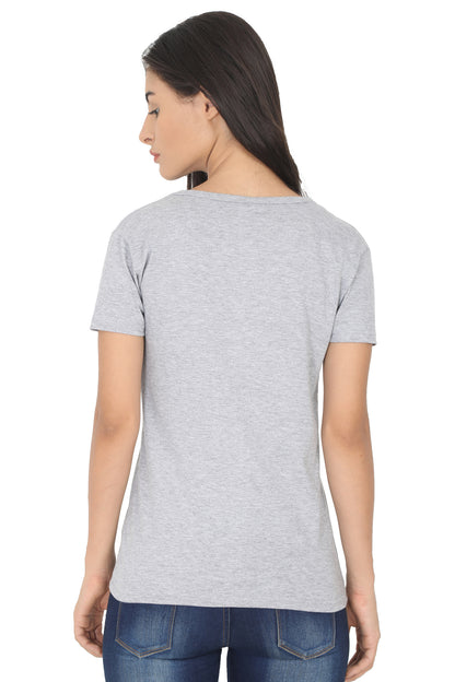 Women's Cotton V Neck Printed Half Sleeve T-Shirt