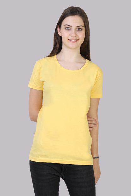 Women's Cotton Plain Round Neck Half Sleeve T-Shirt
