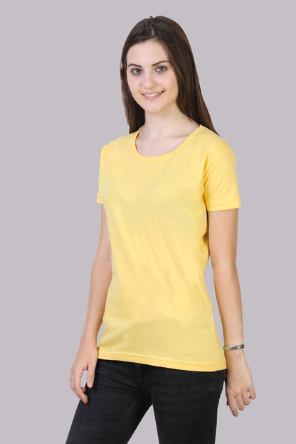 Women's Cotton Plain Round Neck Half Sleeve T-Shirt