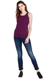 Women's Cotton Plain Sleeveless Purple Color Top