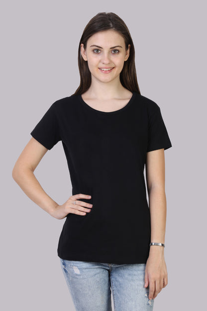 Women's Cotton Plain Round Neck Half Sleeve T-Shirt