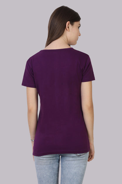 Women's Cotton Plain Round Neck Half Sleeve T-Shirt