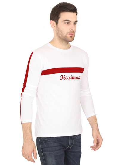 Men's Cotton Color Block Round Neck Full Sleeve T-Shirt