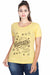 Women's Cotton Round Neck Printed Half Sleeve Yellow Color T-Shirt