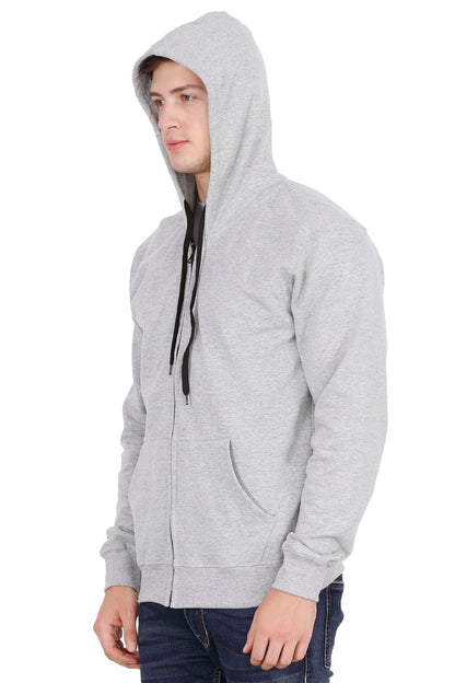 Men's Cotton Plain Full Sleeve Grey Melange Color Sweatshirt/Hoodies
