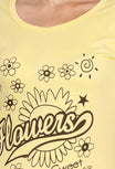 Women's Cotton Round Neck Printed Half Sleeve Yellow Color T-Shirt