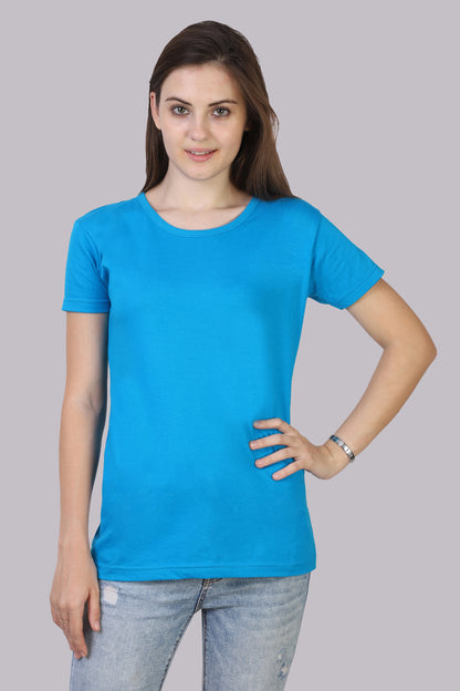 Women's Cotton Plain Round Neck Half Sleeve T-Shirt