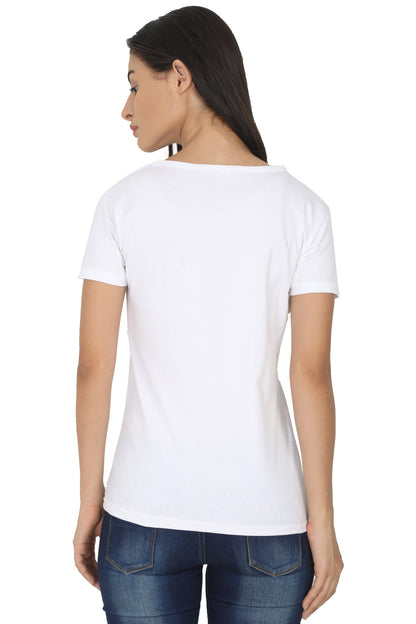 Women's Cotton V Neck Printed Half Sleeve T-Shirt