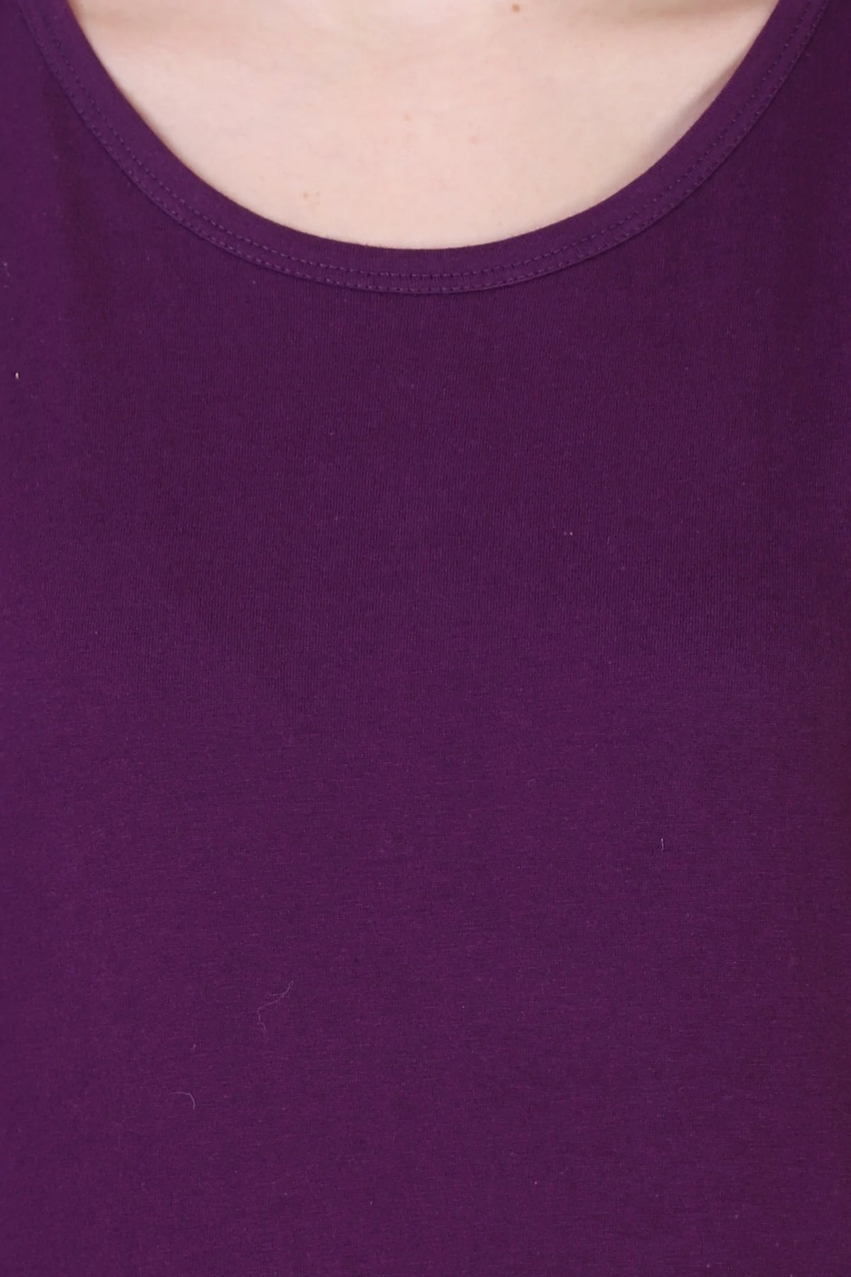 Women's Cotton Plain Round Neck Half Sleeve Purple Color T-Shirt