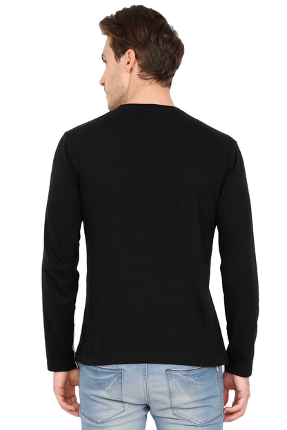 Men's Cotton Color Block Round Neck Full Sleeve T-Shirt