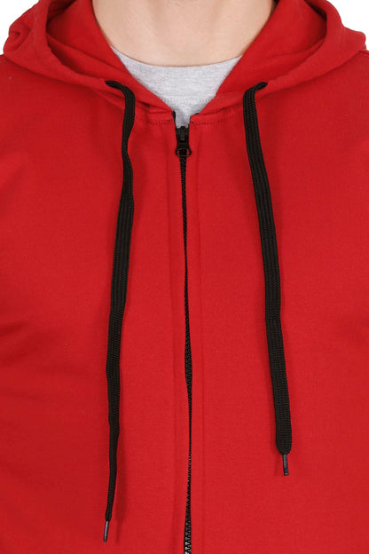 Men's Cotton Plain Full Sleeve Red Color Sweatshirt/Hoodies