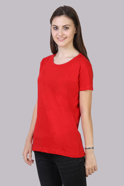 Women's Cotton Plain Round Neck Half Sleeve T-Shirt