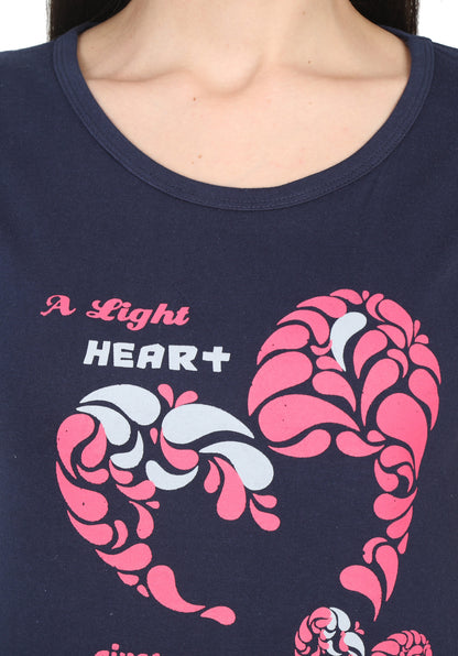 Women's Cotton Round Neck Printed Half Sleeve T-Shirt