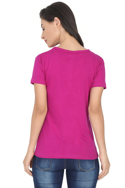 Women's Cotton V Neck Printed Half Sleeve T-Shirt