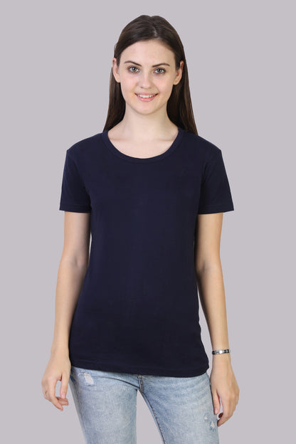 Women's Cotton Plain Round Neck Half Sleeve T-Shirt