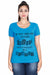 Women's Cotton Round Neck Printed Half Sleeve Blue Color T-Shirt
