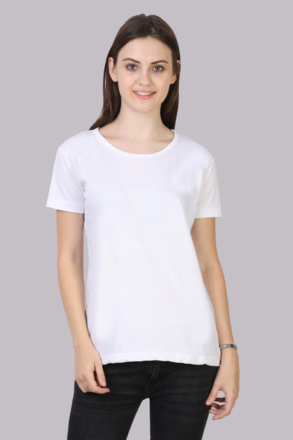 Women's Cotton Plain Round Neck Half Sleeve T-Shirt