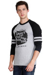 Men's Cotton Printed Color Block Raglan Full Sleeve T-Shirt
