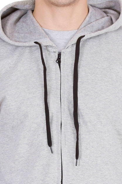Men's Cotton Plain Full Sleeve Grey Melange Color Sweatshirt/Hoodies