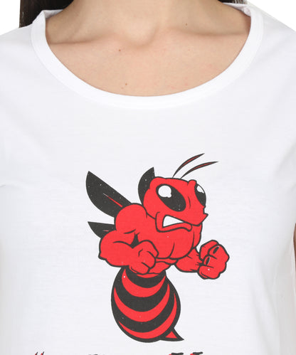 Women's Cotton Round Neck Printed Half Sleeve T-Shirt