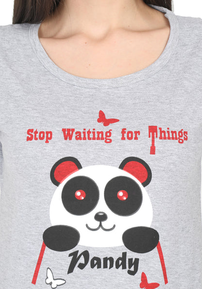 Women's Cotton Round Neck Printed Half Sleeve T-Shirt