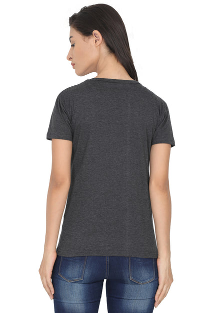 Women's Cotton V Neck Printed Half Sleeve T-Shirt