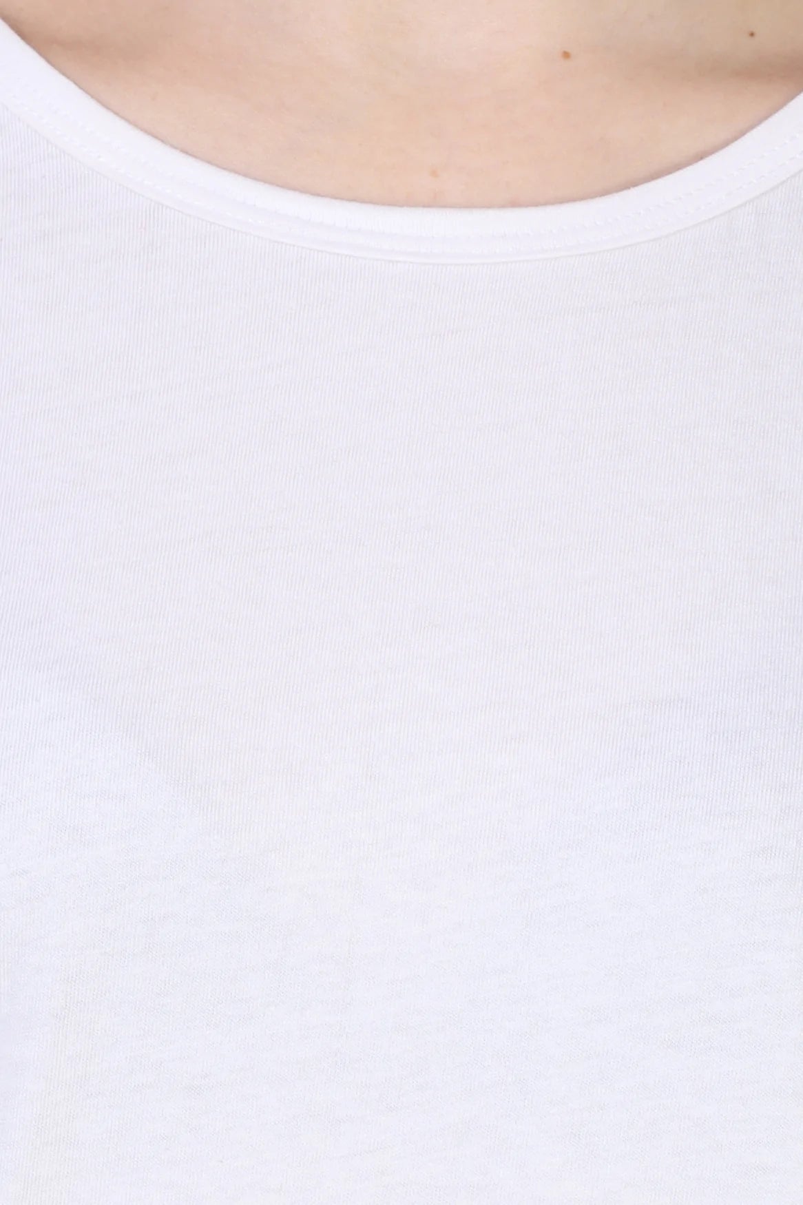 Women's Cotton Plain Round Neck Half Sleeve White Color T-Shirt
